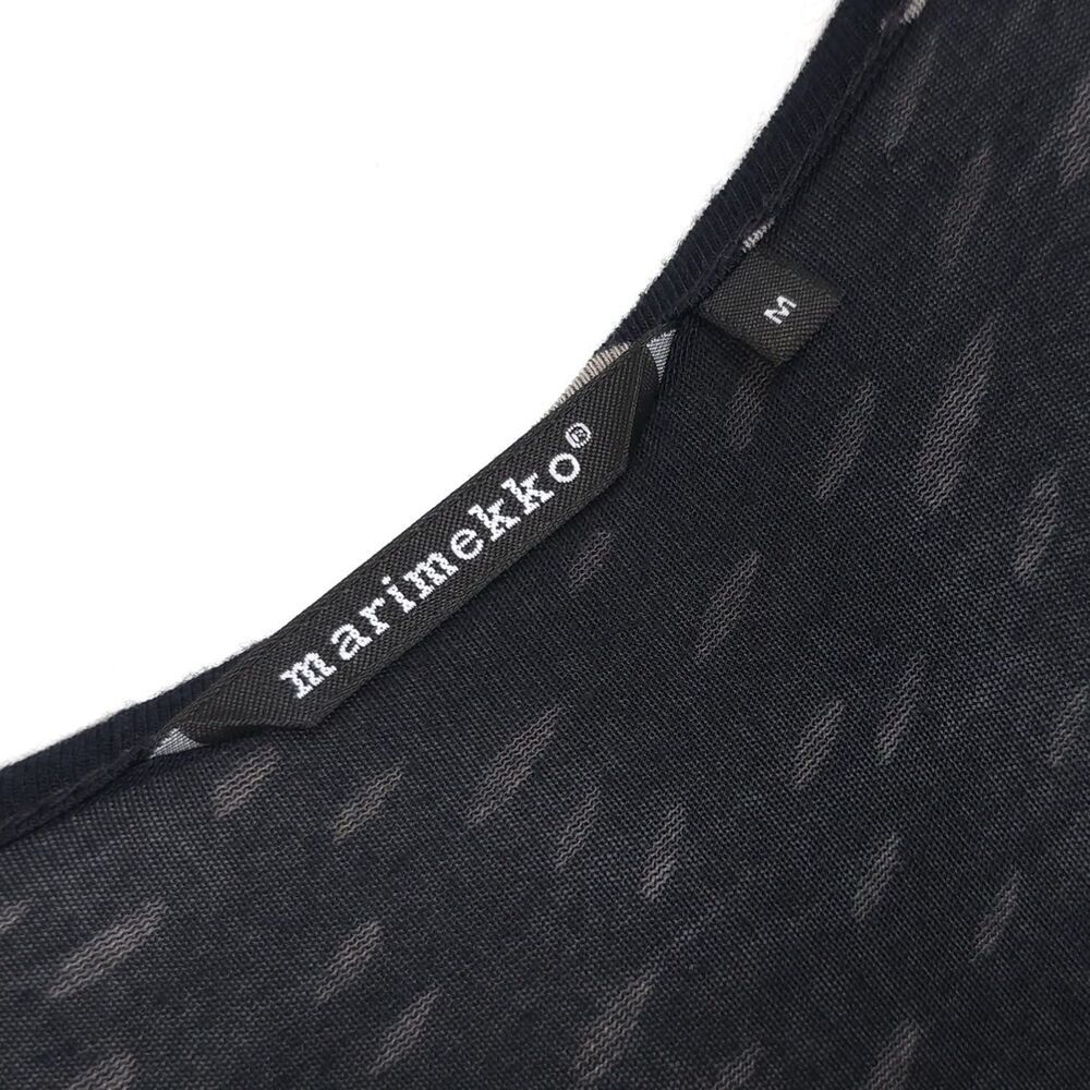marimekko 113 MUSTA KOTTARAINEN Medium Dress Dots Asymm Pullover Black PORTUGAL - Picture 2 of 7